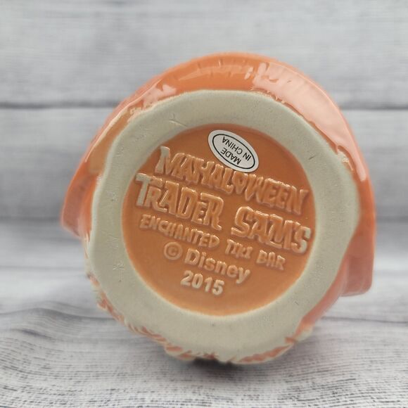 Rare DISNEY TRADER SAM'S Mahaloween 2015 Orange JACK SKELLINGTON Tiki Mug Signed - Picture 7 of 8